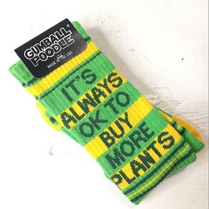 Gumball Poodle Green Plants Plants Plants Unisex Socks NWT New